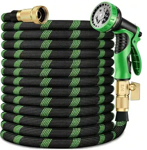 15/25/50ft Garden Hose With 10-Function High-Pressure Spray Nozzle, Lightweight, Non-Expandable Water Hose For Yard, Lawn, Car Wash & Outdoor Use,  Choosable