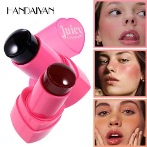 Handaiyan Juicy Jelly Lip + Cheek Tint, Jelly Tint Lightweight Blush for Cheeks & Lips Stain, Jelly Texture Buildable Watercolor Finish, Long-lasting Waterproof High-pigment Color