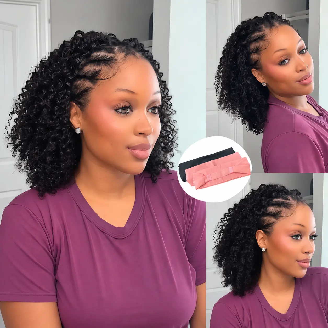 【 14" only $79】LWIGS  Put On And Go 3 In 1 Half Wigs Afro Kinky Curly & Spanish Curl No Lace No Glue Drawstring Seamless Flip Over 10s Install Wigs 100% Human Hair 180%/250% Density Beginner Friendly Free headband #DealsForYouDays#SummerVibes