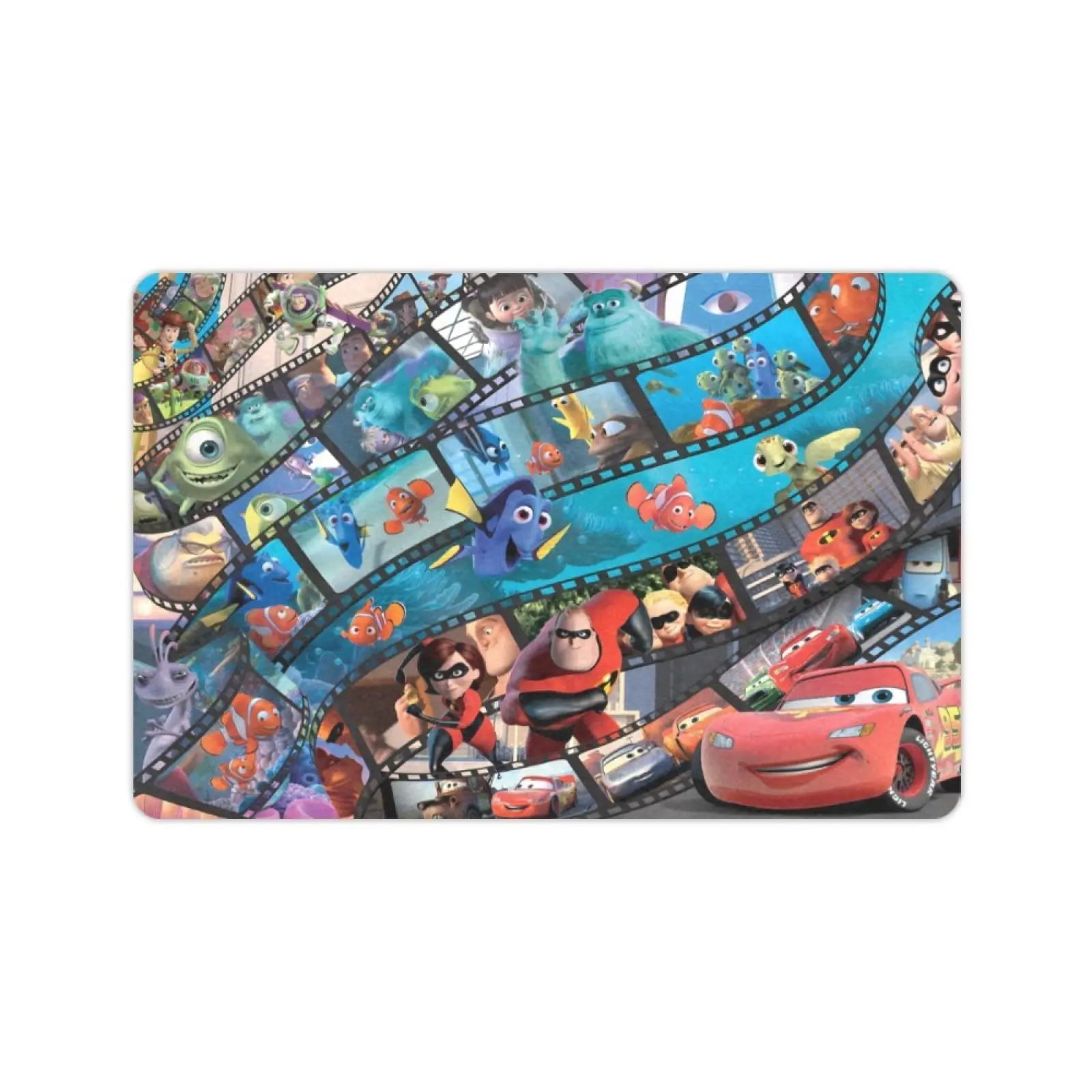 DISNEY CLASSIC Pixar Movie Clips Doormat, Non Slip Low Profile Floor Rug, Absorbent Washable Indoor Outdoor Entrance Mat for Kids Bedroom Home Decor