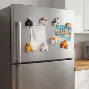 7-Piece Cat & Dog Tail Refrigerator Magnets Set, Animal Fridge Magnet Series for Kitchen Office Storage Decor
