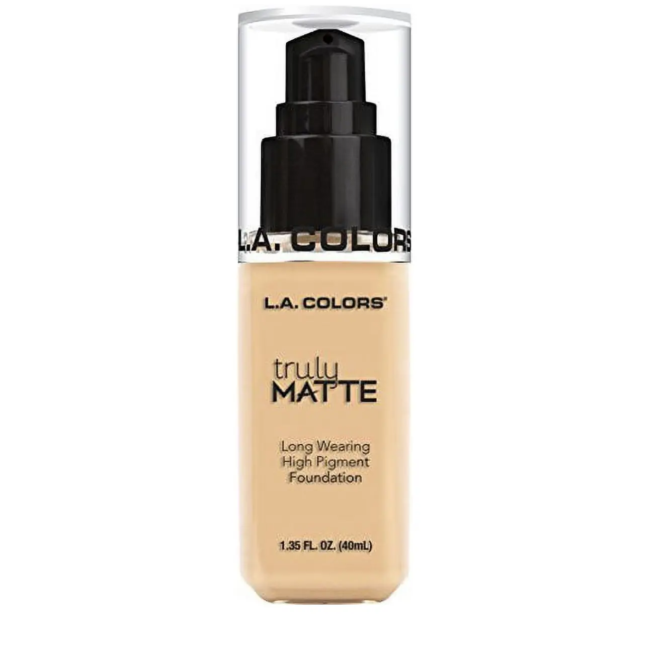 L.A. COLORS Truly Matte Foundation, Porcelain, 1.35 Fl. Oz.