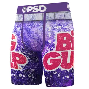 PSD Mens 7-Eleven Big Gulp Grape Boxer Brief - Standard Length 7 Inch Inseam, Soft and Breathable Poly Blend Fabric