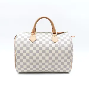 Pre-owned Louis Vuitton Coated Canvas Tote Bags Damier Azur Speedy 30 White Tote Bag T10412190