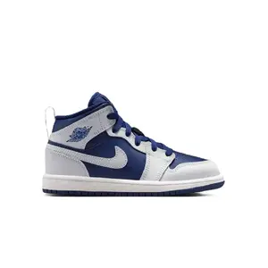 Little Kid's Jordan 1 Mid Blue Void/Pure Platinum (DQ8424 403)