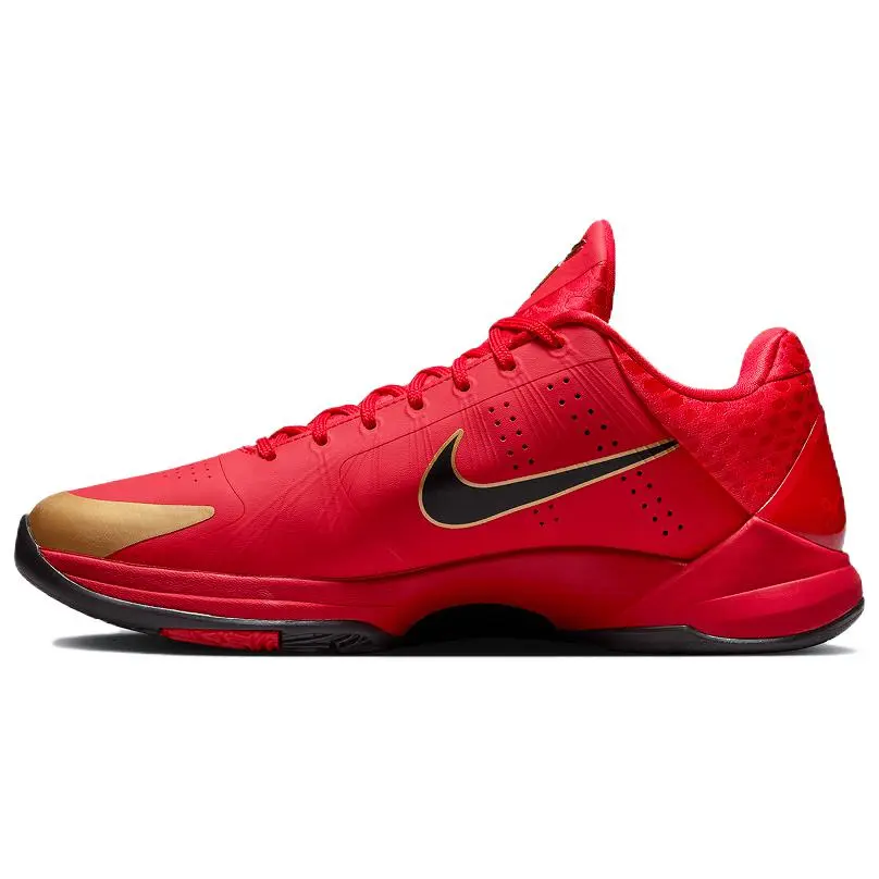 Men's Nike Zoom Kobe 5 Protro Low-Top Basketball Shoes - Red Gold Mamba Year Edition, Enhanced Cushioning, Traction, Durability, Performance, All-Season Use