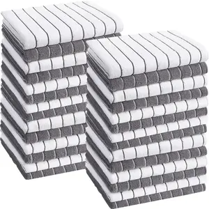 Striped Pattern Kitchen Towel, 4/10/20pcs Absorbent Dish Cloth, Soft Dish Towel for Home, Multi-purpose Cloth for Household Cleaning and Drying, Thick Cleaning Cloth