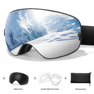Ourdoor Sports Teen Men Women Ski Goggles-Anti-fog UV400 Eyewear, Christmas and New Year Gift, Free Black Lens and Optical Frame Outdoor Glasses