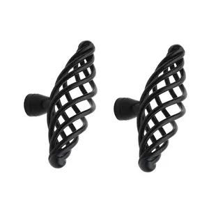 2-Pack Matte Birdcage Nested Rotating Cabinet Handles, Luxury Vintage Style, Single Hole Design, Easy Installation, High-Quality Finish