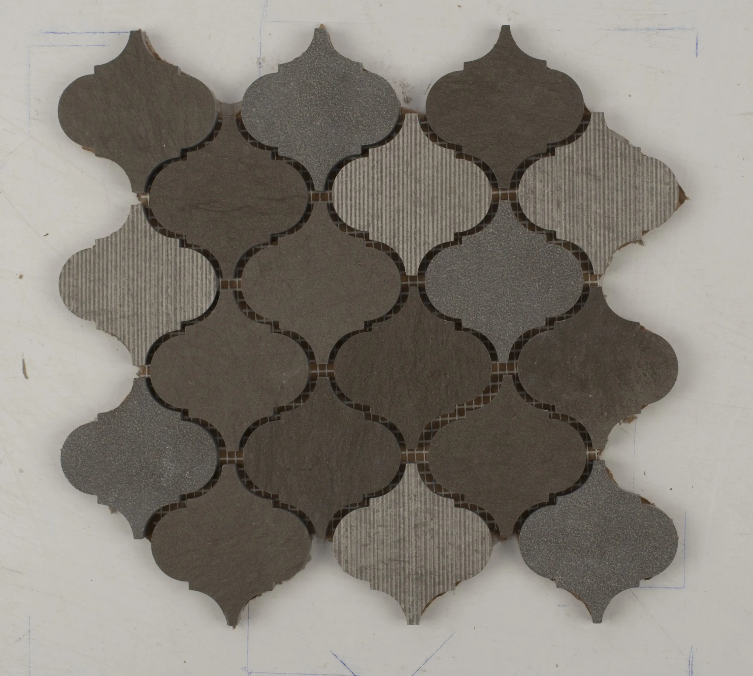 Limestone Mosaic Tile, Foussana Grey, Geometric Traditional Mixed-Surface for Home Improvement Flooring & Building Supplies