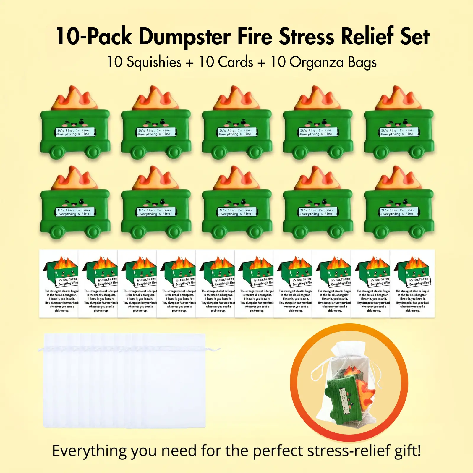 5/10 Pcs Labor Day Dumpster Fire Stress Ball, Funny Employee Appreciation Gifts for Coworkers, Nurses & Teachers, Emotional Support Squishy Stress Relief Toy, Office Desk Decor, Team Gifts & Party Favors