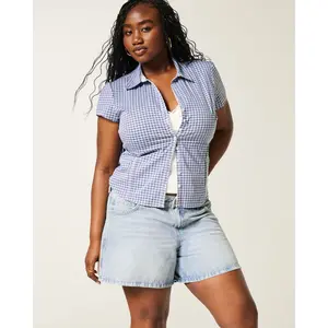 Hollister Low-Rise Light Wash Baggy Jean Shorts