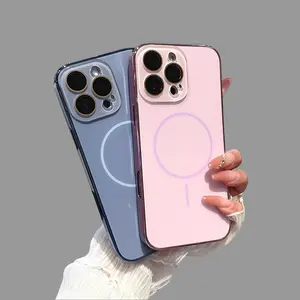 MagSafe Compatible Electroplated iPhone Case For iPhone 17/16/15/14/13/12/11 Pro Max/Pro/Plus/Air, Full Camera Protection, TPU+PC Shockproof Phone Cover