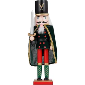15 Inch Christmas Decorations Nutcracker Ornaments,Wooden Nutcracker Figures,Festive Collectible Nutcracker Gift for Table Desktop Fireplace Thanksgiving Christmas Decor(Swordsmen)