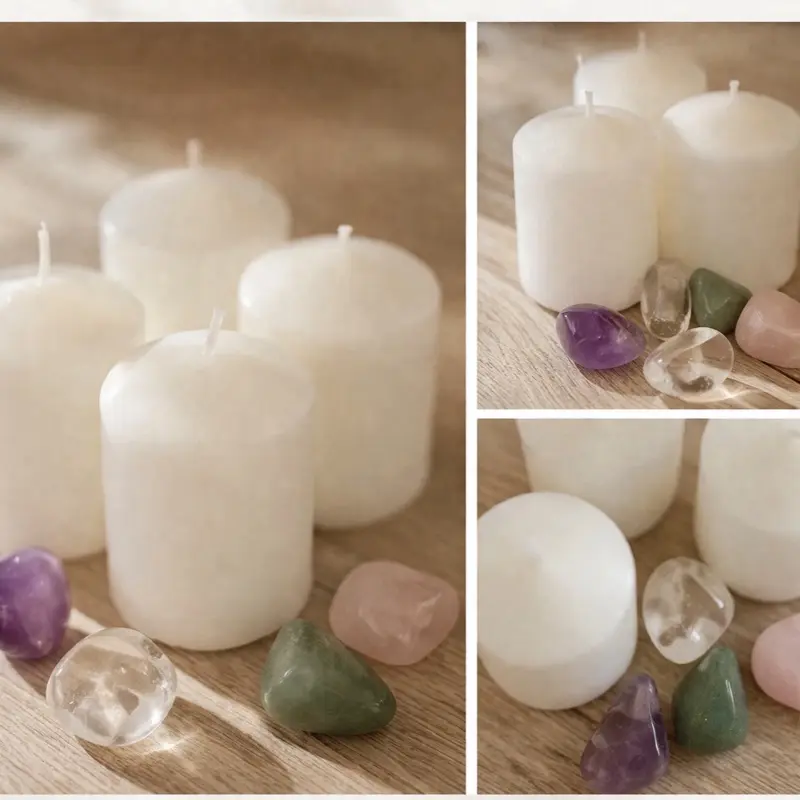 Spiritual Aromatherapy candle set(herbal and crystal infused) Aromatherapy Wellness