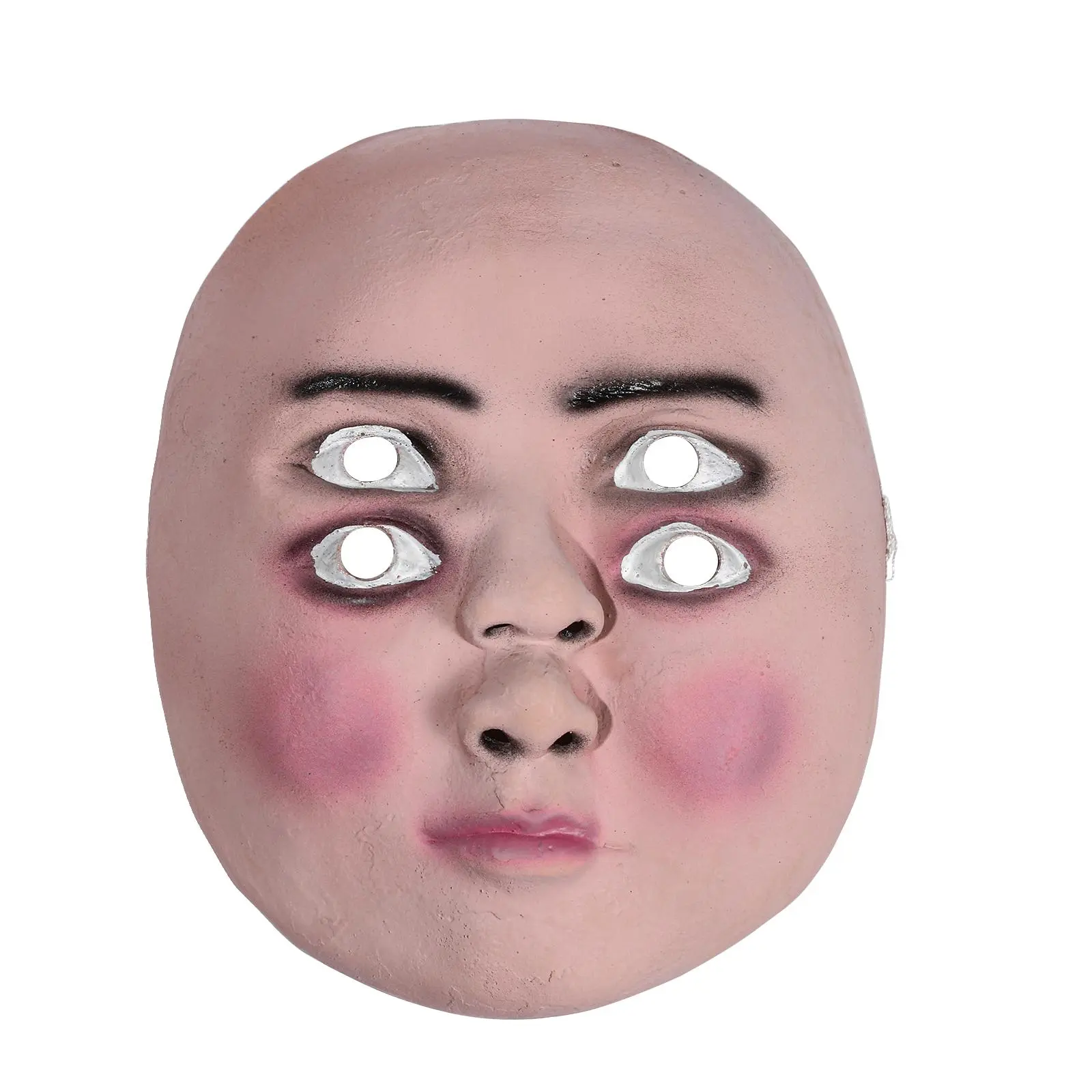 OIDEA Horror Latex Four-Eye Clown Mask for Men Full-Face Halloween Costume Mask with Rosy Cheek Detail