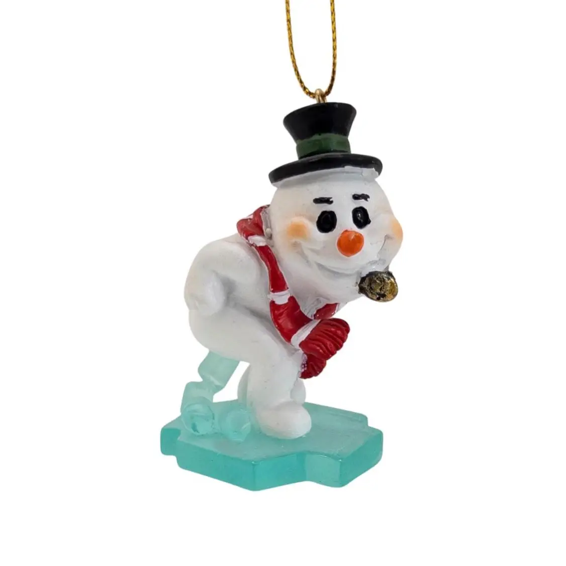 Snowman Pooping Christmas Tree Funny Poop Ornament
