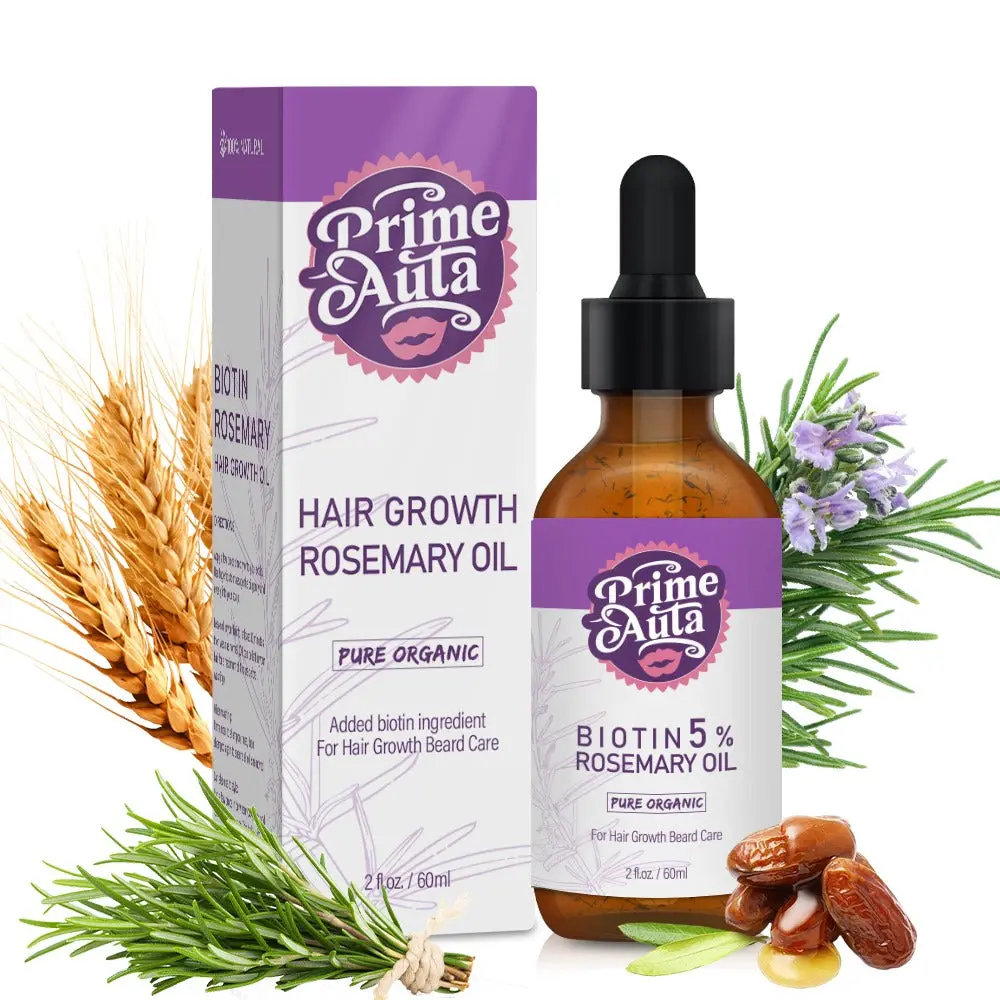 Primeauta - 5% biotin rosemary oil for natural hair & beard growth.