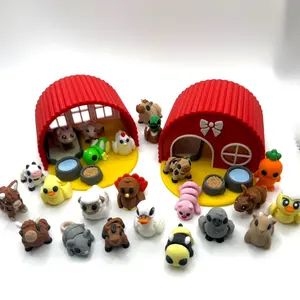 Farm Play Set with Barn Animal Figurines