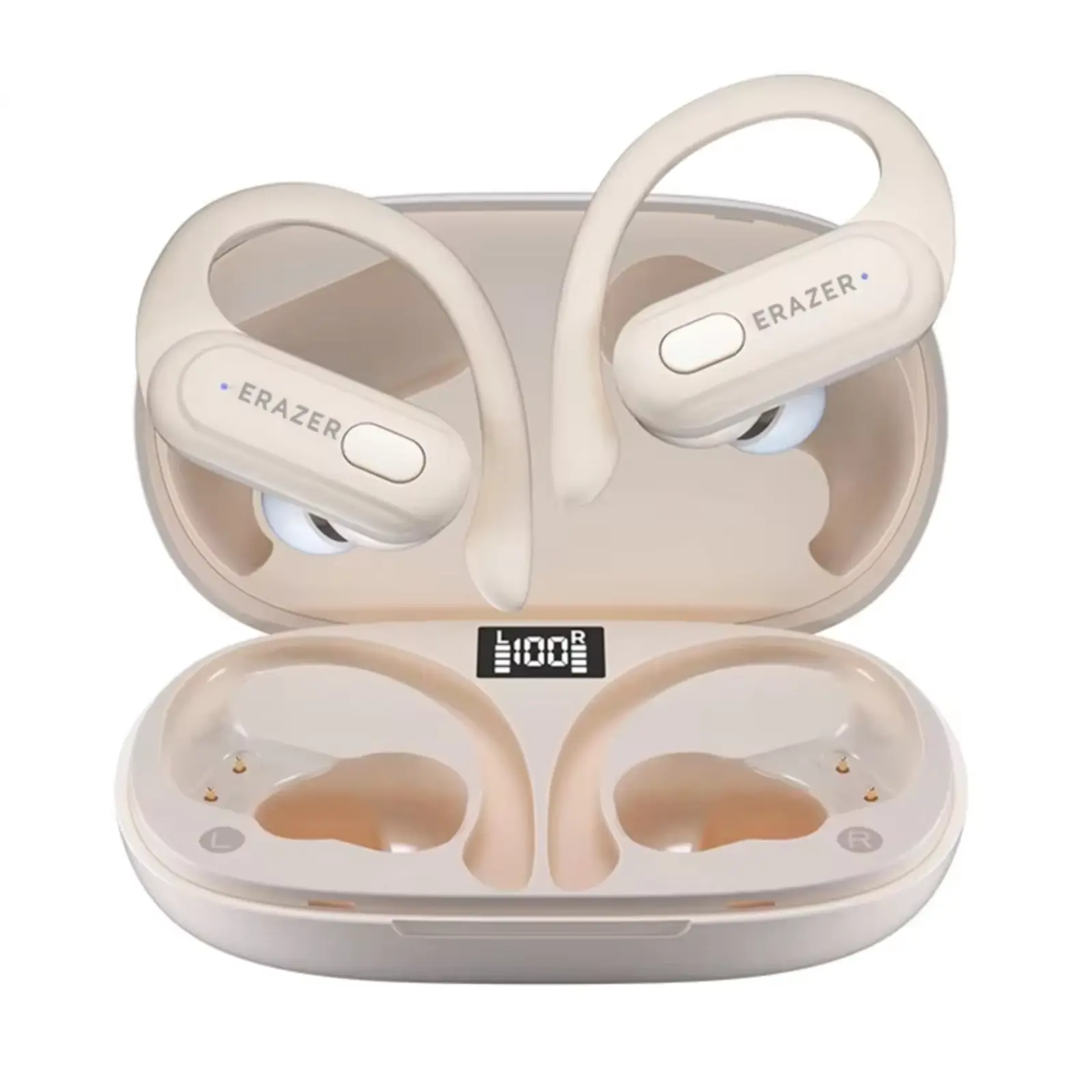 ERAZER XT60Pro In-Ear Sports Earbuds Bluetooth 5.3 Wireless Headphones Ear Hook 24H Playtime LED Display 13mm Deep Bass IPX5 Waterproof Gym Running Workout