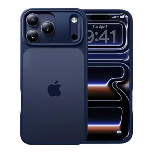 CASEKOO Cosmic Orange iPhone 17 Pro Max Case Shockproof, [Never Yellow] [15FT Mil-Grade Drop Protection] Translucent Slim Cover Women Men for 17 Pro Max Case, Frosted Black