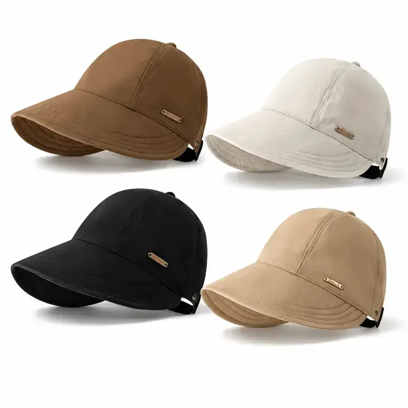 Women's Wide Brim Sun Hat, UPF 50+ UV Protection Foldable Ponytail Baseball Cap with Adjustable Back Strap, Lightweight Breathable Outdoor Visor for Golf, Beach, Tennis, Hiking, Camping, Gardening, Travel & Summer Vacation, Beach Essentials