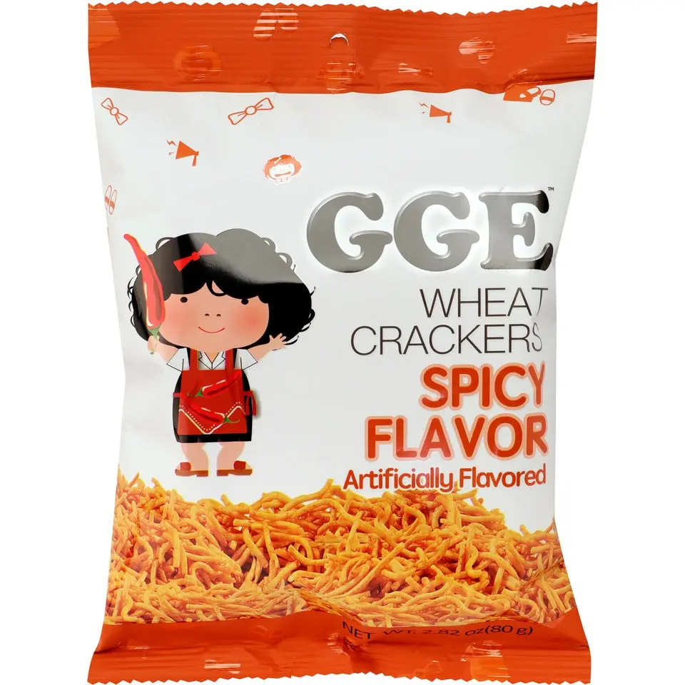 Wei Lih GGE Wheat Grain Crackers - Mexican Spicy Flavor, Soy-Containing, Ambient Room Temperature Pack, Flavored Snacks, Spicy Chili Snack, Mexican Food Products