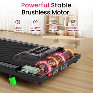 【Brushless  Motor】6% Incline Under Desk Treadmill Walking Jogging Machine for Home and Office, 2 in 1 Desk Walking Treadmill with Incline