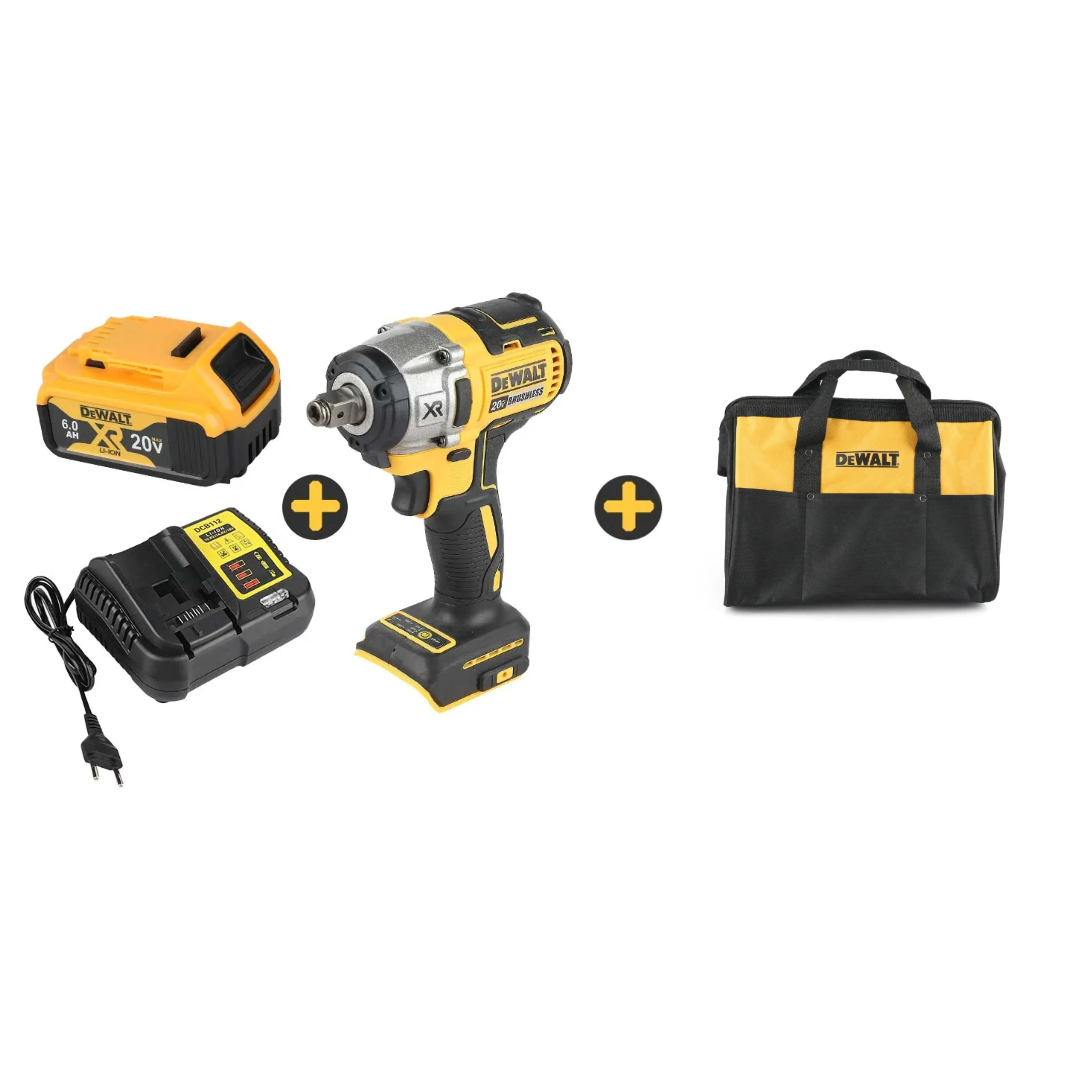 Dewalt DCF880 20V Cordless Brushless Electric Wrench - 205N.m High Torque Tool, 3250RPM, Lithium Battery, Compact Design, Efficient Motor for DIY Maintenance, Garage EDC, Mechanic DIY Portable Tire Repair, Cordless Tools