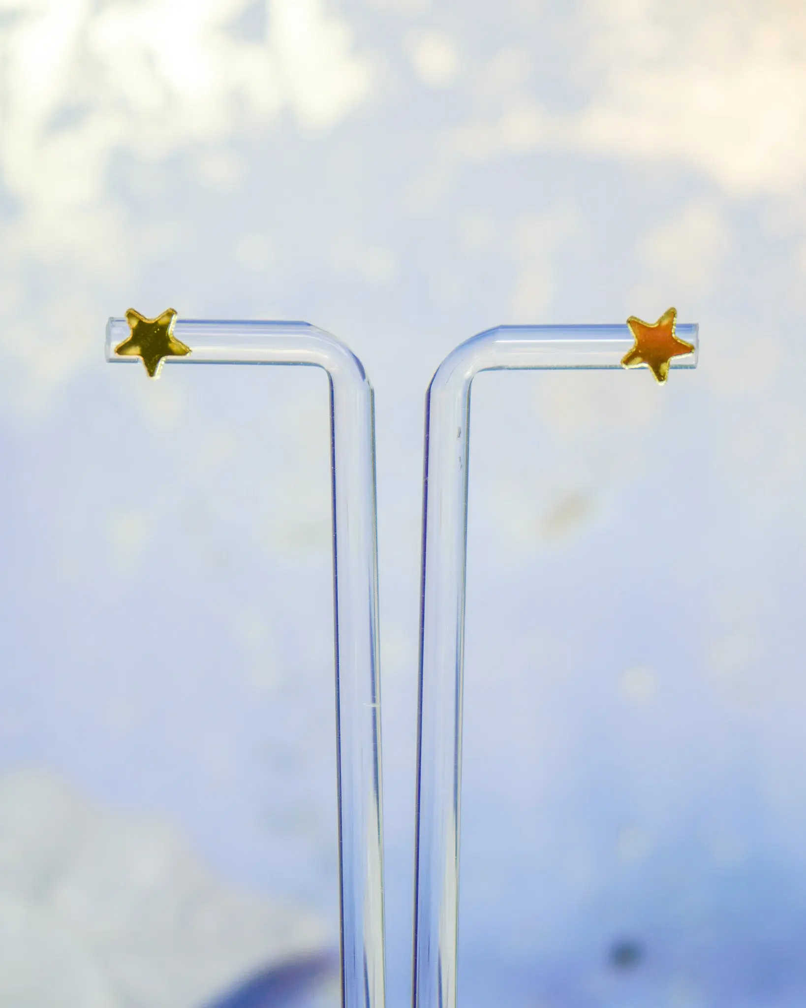 Gold Mirror Star Stud Earrings