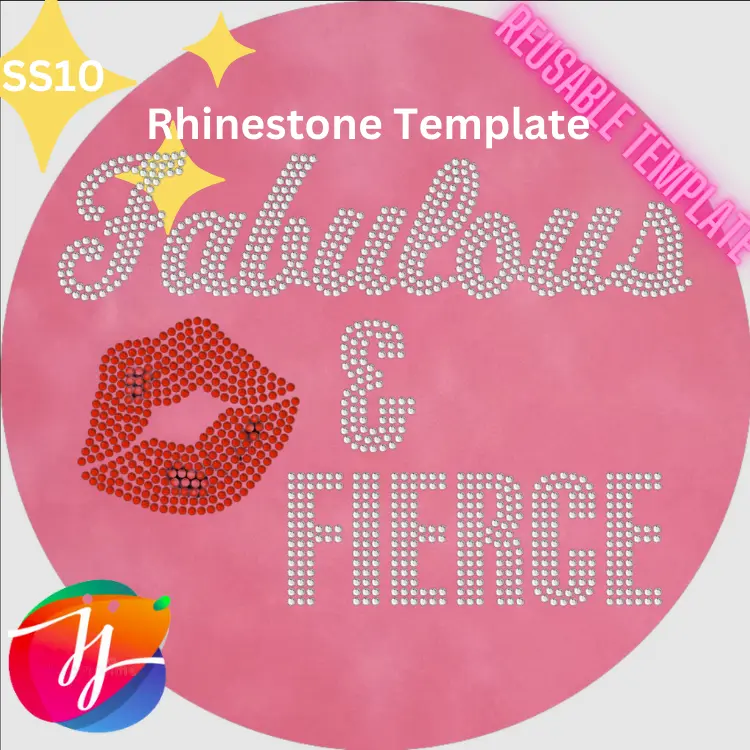 Fabulous and Fierce Reusable Rhinestone Template of Magic Flock