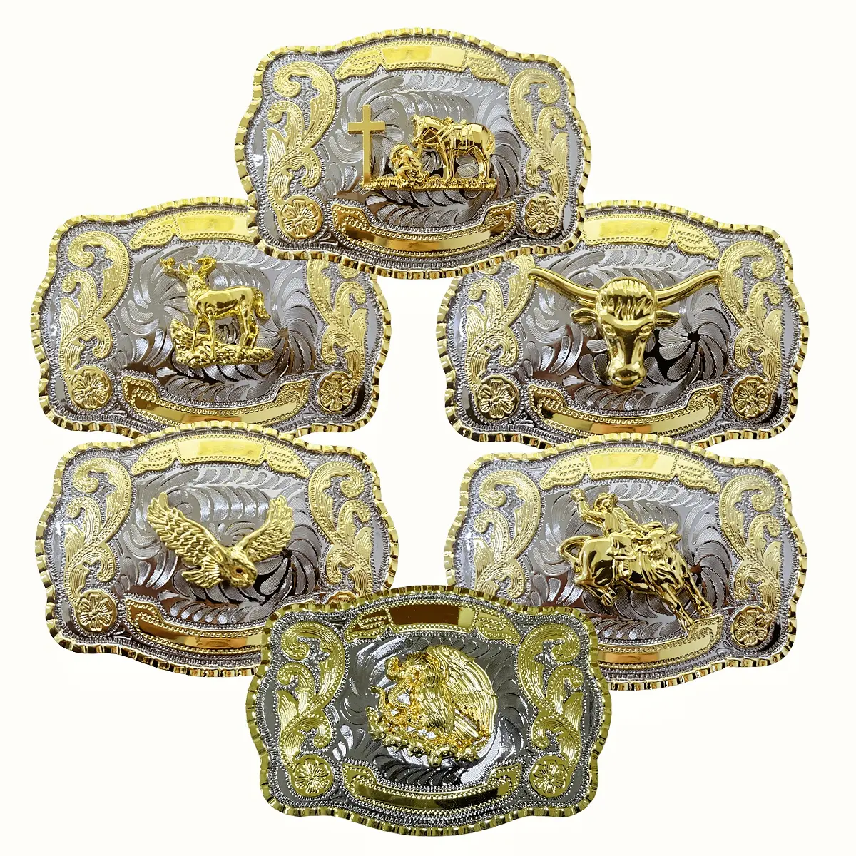 Mexican Heritage Metal Belt Buckle - Vintage Western Clothing Accessory, 5.5"x4", Fits 1.5" Belt Straps, Ornate Engraving, High-Quality Craftsmanship, Ideal Gift for Mexico Culture Enthusiasts, 1.5-Inch Belt Straps