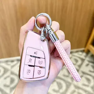 ACEBOY for Chevy Key Fob Cover with Keychain Soft TPU Protection Case Compatible with 2021-2026 Chevy Equinox Blazer Tahoe Suburban GMC Yukon Denali 5-Buttons