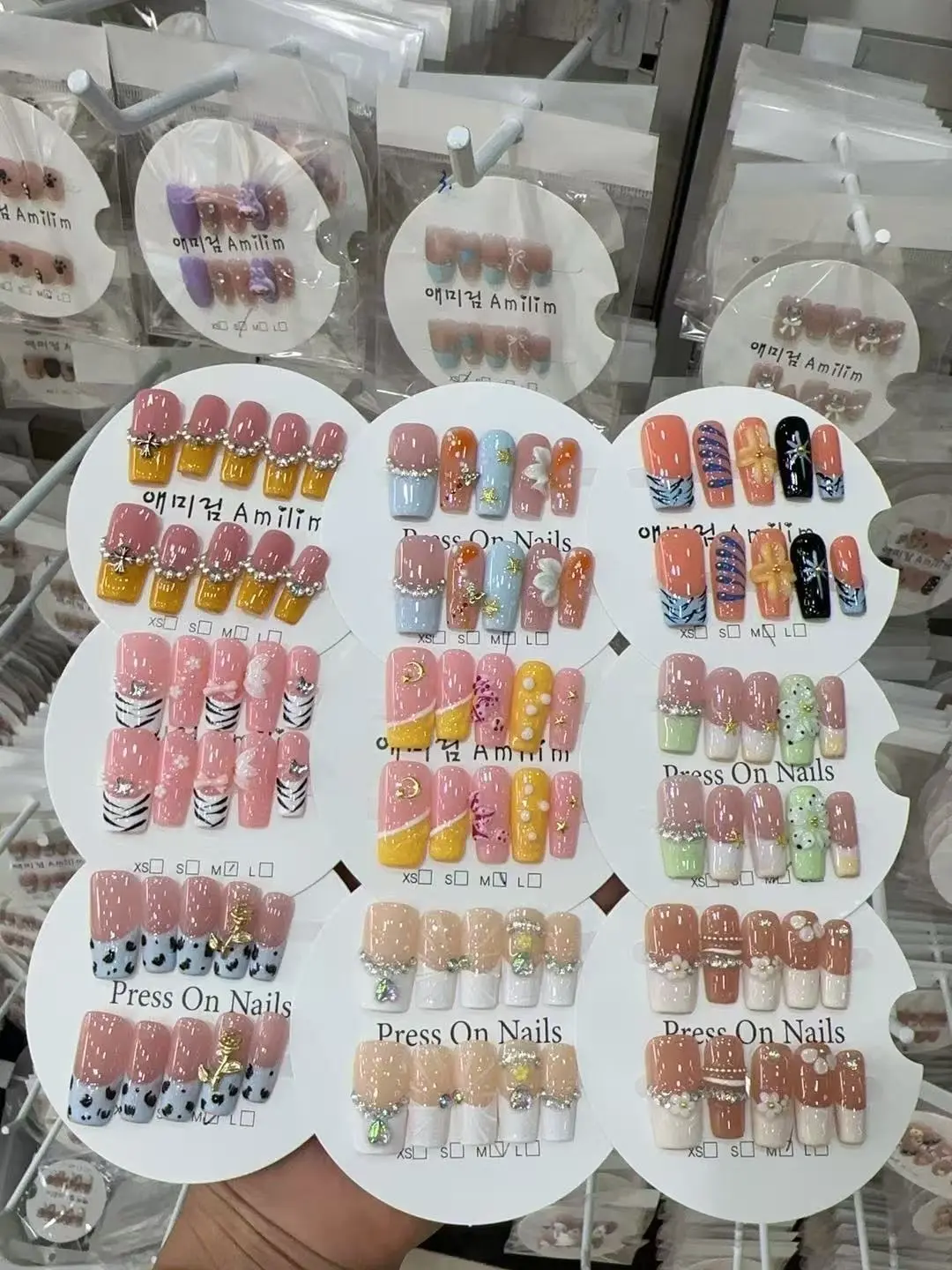 Summer(13456)gc.40$ 20 pieces random design, all handnade prettypress on nails