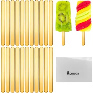 30 Pieces 4.5 Inches Gold Reusable Acrylic Cakesicle Sticks Ice Pop Mold for Home Cake Candy Gifts Party Craft