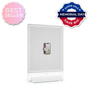 RIKI TALL | Luxurious LED Tabletop Vanity Mirror with Bluetooth Remote Control no Heat Generation, With Charging port