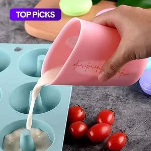 Silicone Measuring Cup Set, 125ML, 250ML & 500ML Capacity, Durable Reusable Kitchen Tool Utensils, Precise Measurement for Cooking & Baking Needs