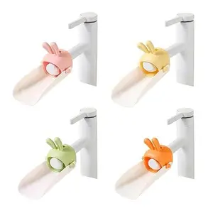 Cartoon Rabbit Faucet Extender for Kids - Toddler Hand Washing Water Extender with Splash Guard, Cute Animal Design Sink Faucet Extender for Bathroom & Kitchen, Easy-to-Install Child-Friendly Faucet Accessory