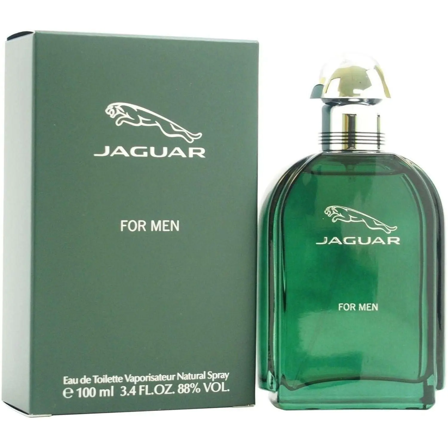JAGUAR for Men Green Eau de Toilette Spray, Aromatic Scent with Jasmine, Rose & Amber Notes for Men, 3.4 fl oz, Lavender, Fragrances, Spray Bottle, Floral, Cedar, Cologne Perfume, Men's Fragrance