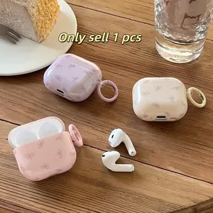 Simple Three-Color Butterfly Knot Earphone Case Cover for Apple AirPods Pro 3/2/1 & AirPods 4/3/2, Stylish Protective Accessory