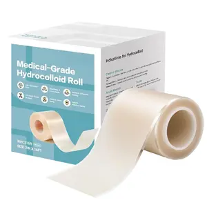 Hydrocolloid Roll for Wound Care - Cut-to-Size, Extra Large Hydrocolloid Patch Bandages with Self-Adhesive, Ultra Absorbent, Flexible & Waterproof, First Aid Kit Essential (2in*12ft)
