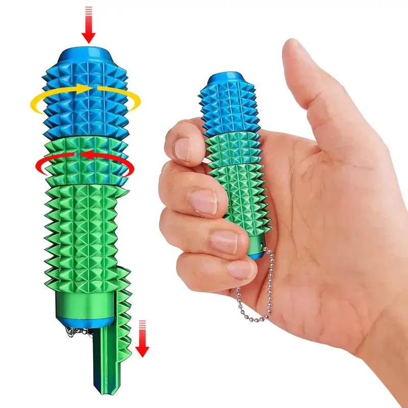 360° Smooth Rotation Plastic Spiked Sensory Fidget Keychain for Adults (25g, 4.5x2.5cm), 3D Printed Ergonomic Stress Relief Toy, Anxiety Reset & Focus Support Tool