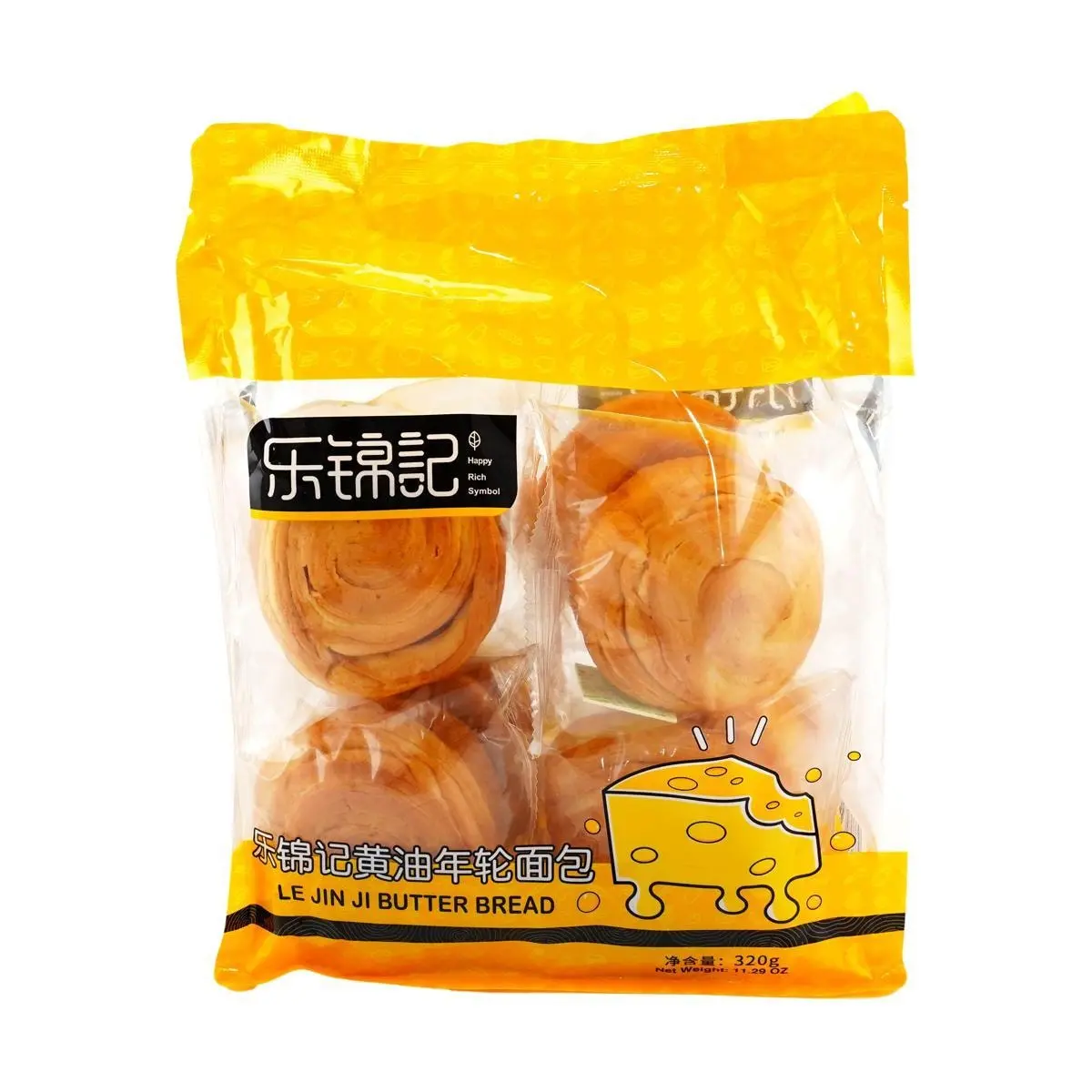 LEJINJI Butter Swiss Roll Bread, 8-Piece Tearable Round Toast Loaf, 320g - Soft & Fluffy Breakfast Pastry