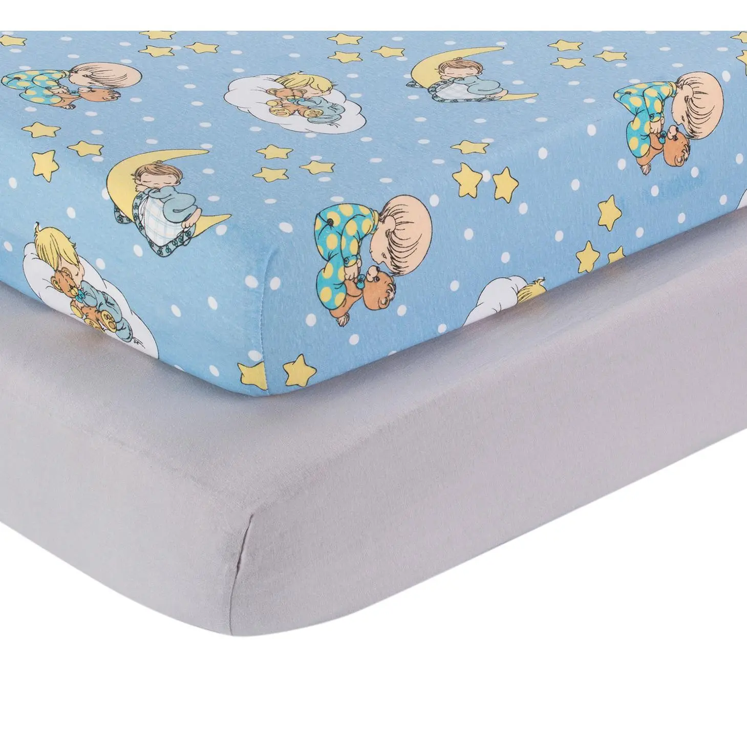 2 Pack Fitted Crib Sheets - Precious Moments Boys
