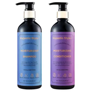 Majestic Style Vegan & Organic Moisturizing Shampoo & Conditioner Set 16.6 fl oz - For Smooth & Healthy Hair