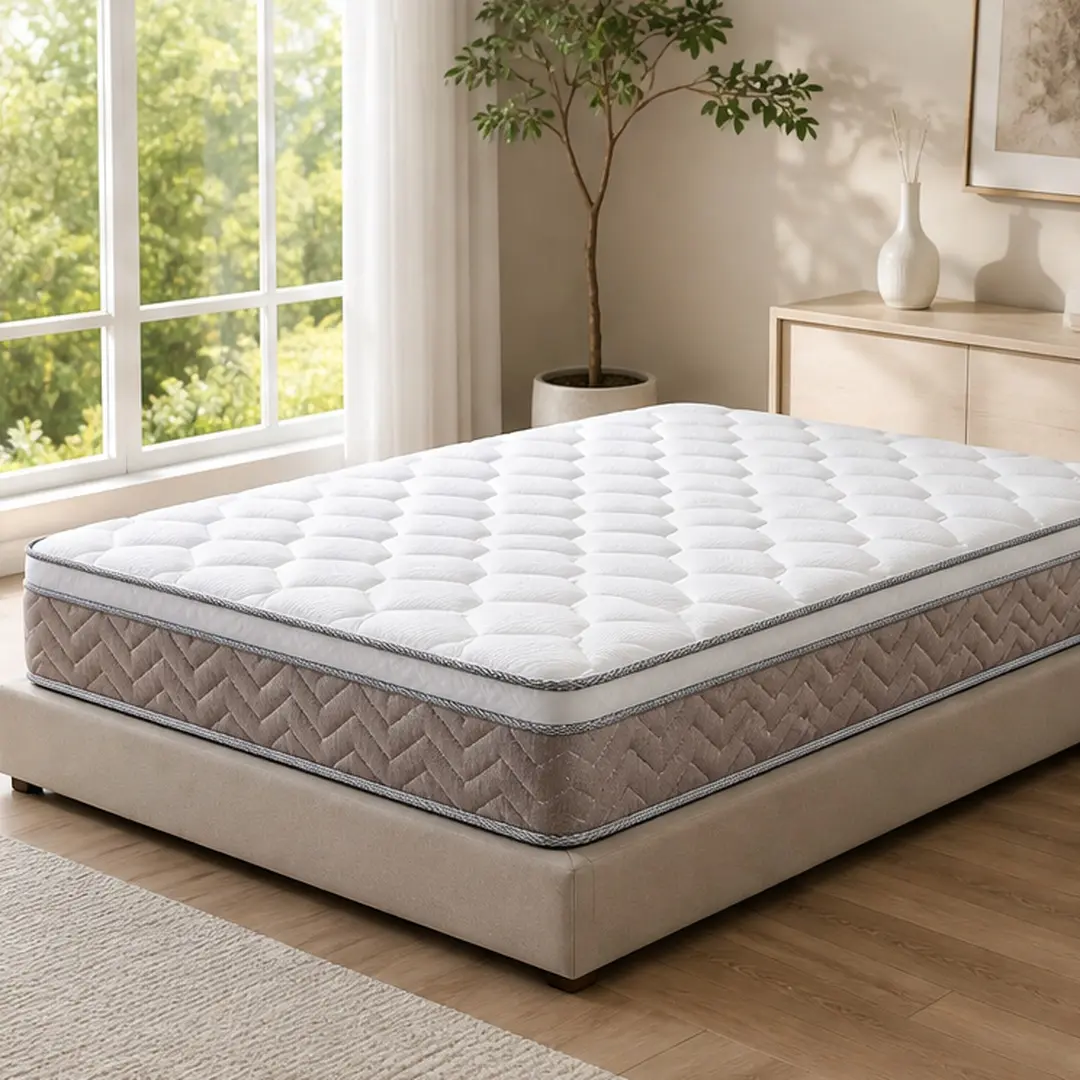 ARCH 12-in Thick Hybrid Memory Foam Mattress for Adults - CertiPUR-US Certified, Fiberglass-Free, Medium Firm, Pocket Spring, Cooling Sleep, Pressure Relief, Motion Isolation, Easy Setup, Bed in a Box (Twin/Twin XL, Brown/Antique White), Memory Foam Mattr