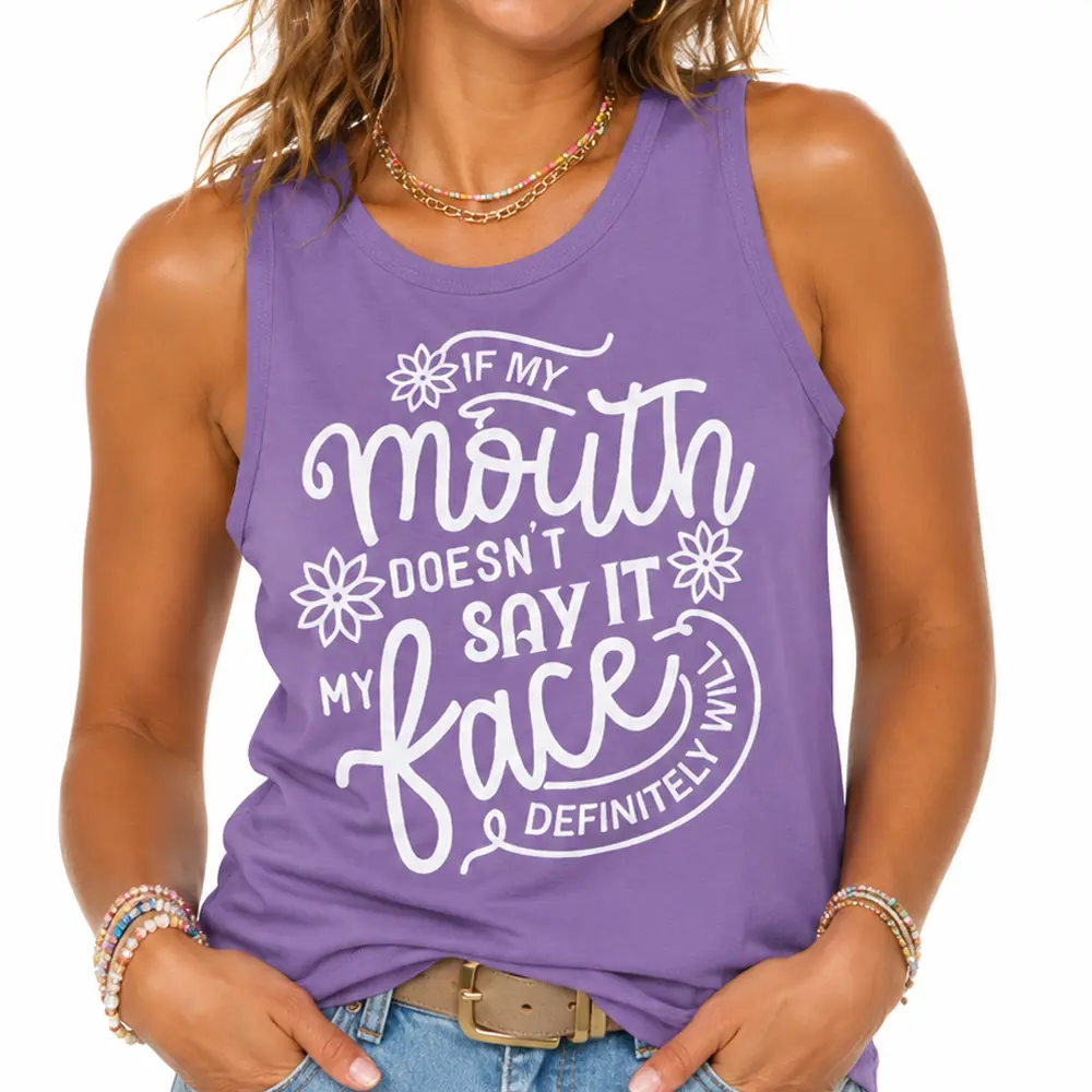 If My Mouth Doesn't Say It - Funny Racerback Tank Top for Women