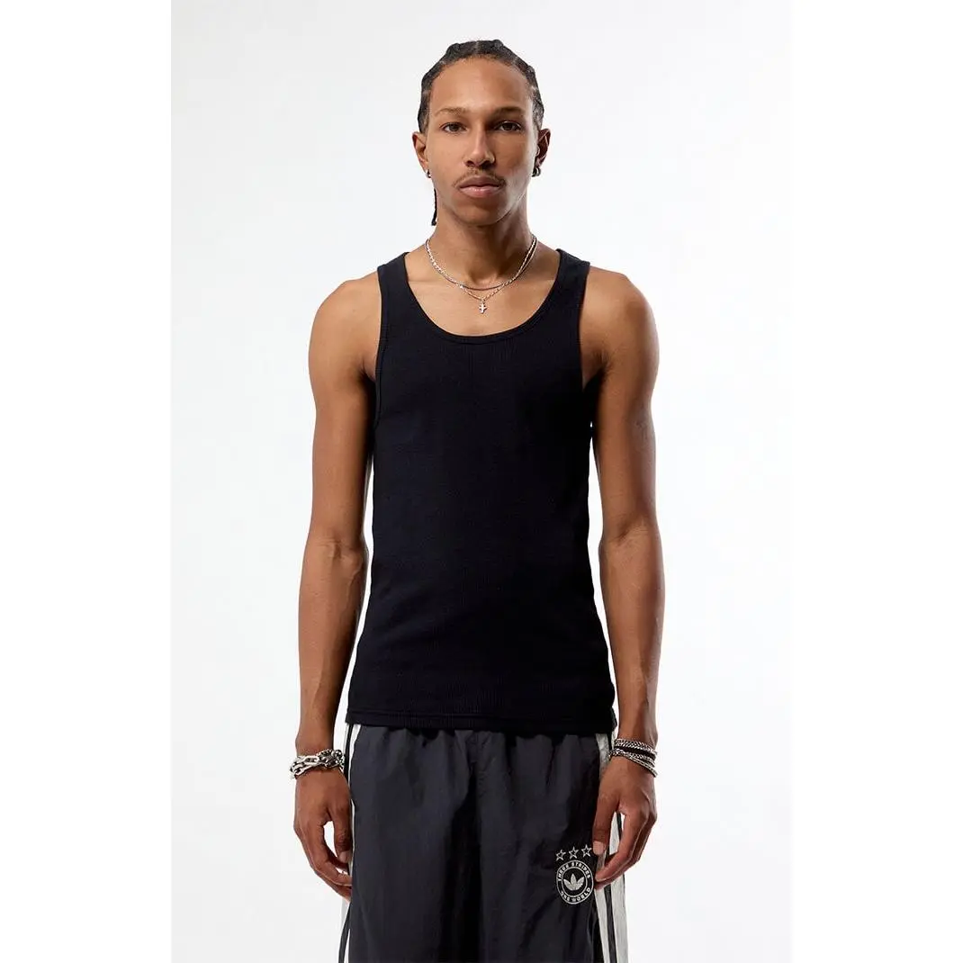 Pacsun Men's Black Script Ribbed Tank Top
