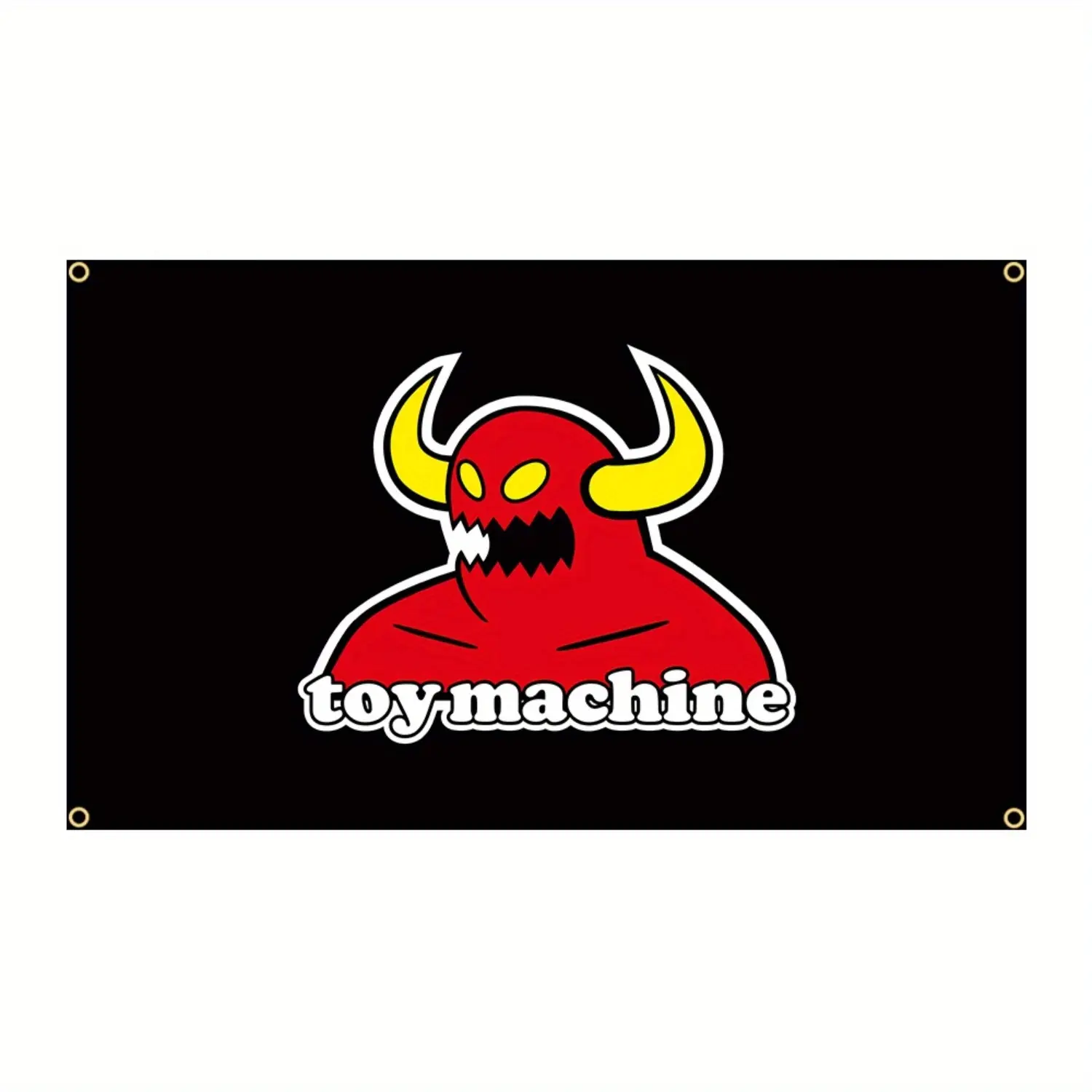 ToyMachine 3x5 Ft Skate Flag - Vibrant Red & Black Polyester Devil Push Banner, Durable Outdoor Decoration for Parks, Patios, and Events, Park Event Accessory |   Bold Visual Appeal |   Durable Outdoor Fla