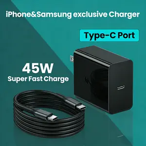 45W PD Fast Charging for SamsungWith 1.8M C-C Cable, for MacBook Air Pro 13-17 inch 2020-2026 M1 M2 M3 Laptop iPhone iPad Pro Samsung USBC Devices